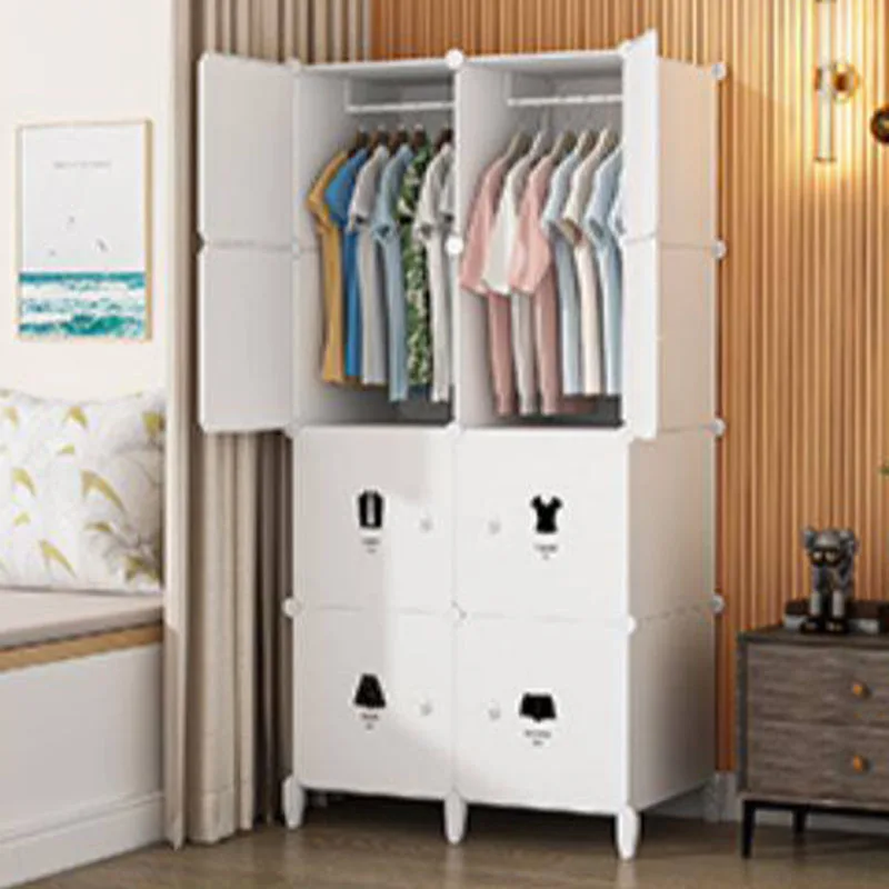 Bedroom Partitions Wardrobe Organizer Storage Clothes Plastic Cabinet Modern Open Wardrobe Display