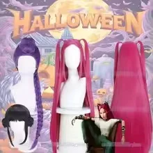 CHAUD!! Perruque de Cosplay Kpop pour enfants filles, Mira Rumi Zoey chasseurs de démons, violet, noir, rouge, cheveux longs, accessoires de Cosplay d'halloween