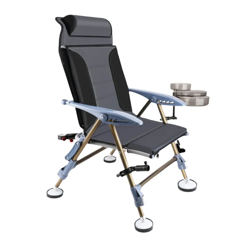 Hot Sale Foldable Outdoor Recliner Chair, 4-Leg Adjustable Beach Fishing Chair, European Style