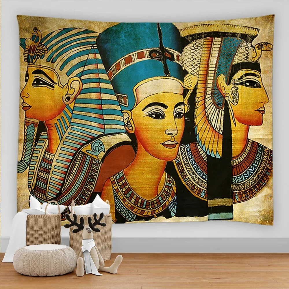 Ancient Egyptian Tapestry Tribal Savage Wall Hanging Vintage Room Decor Home Bedroom Aesthetic Room Decoration Beach Mat Tapiz