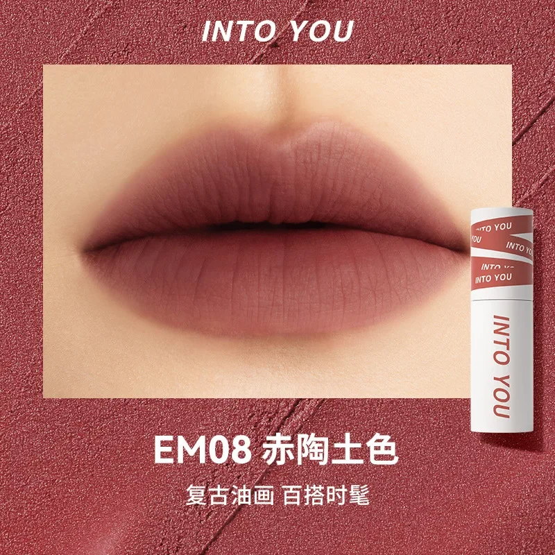 INTO YOU maquillaje brillo de labios miltcolor mate terciopelo lápiz labial impermeable tinte de labios rojo esmalte de labios cosméticos de belleza lápiz labial brillo de labios