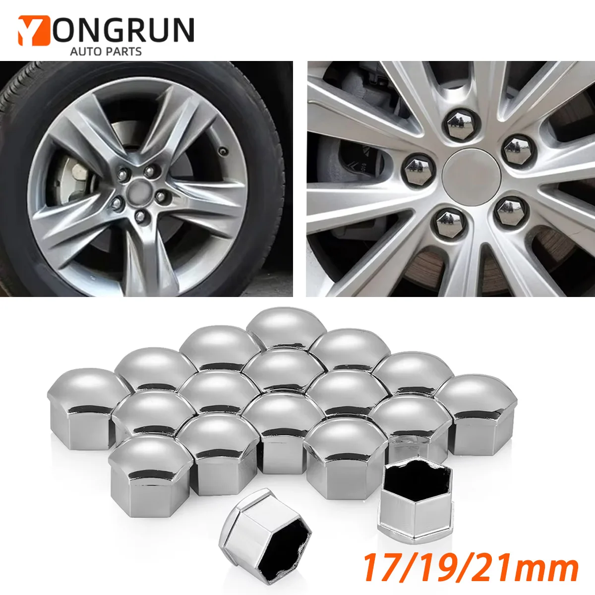 

20PCS 17/19/21mm Wheel Hub Bolt Center Nut Protective Cover, Tire Dustproof, Waterproof, Anti Fouling Car Nut Cover