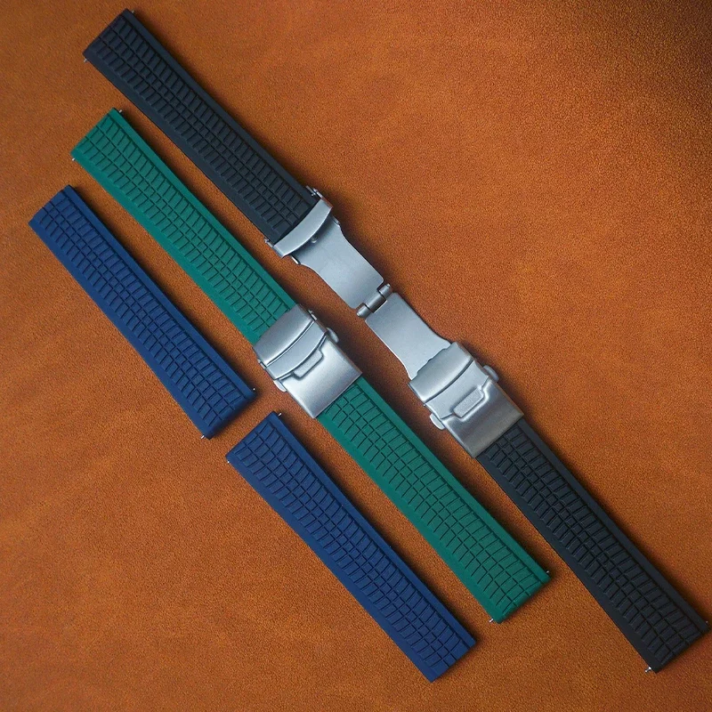 CTS Fluororubber Watch Strap 20mm 22mm 24mm For Patek Philippe Seiko Oyster Wrist Bracelet FKM Watch Band