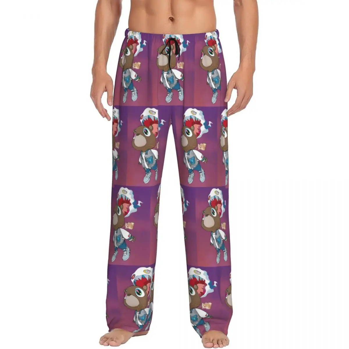 

Custom Kanye West Pajama Pants Sleepwear for Men Elastic Waistband Cool Rapper Sleep Lounge Bottoms with Pockets