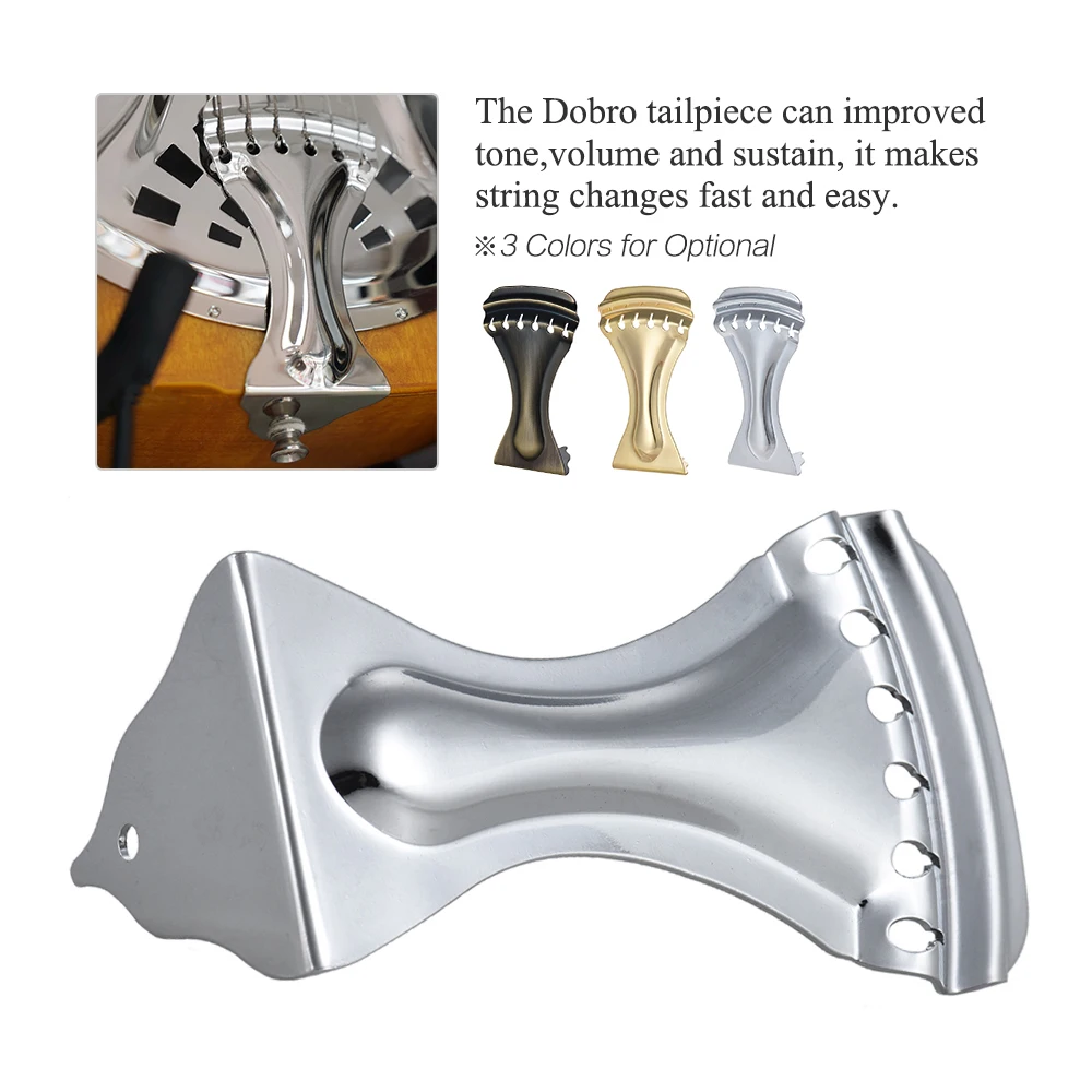 Guitar Tailpiece Silver Zinc Alloy Durable Tailpiece for Dobro 6 Strings Resonator Guitar Parts & Accessories