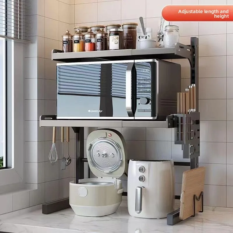 

Retractable Kitchen Storage Ra Microwave Rice Cooker Chopstis Stand Multi-Function Oven elf Modern Simple Sle