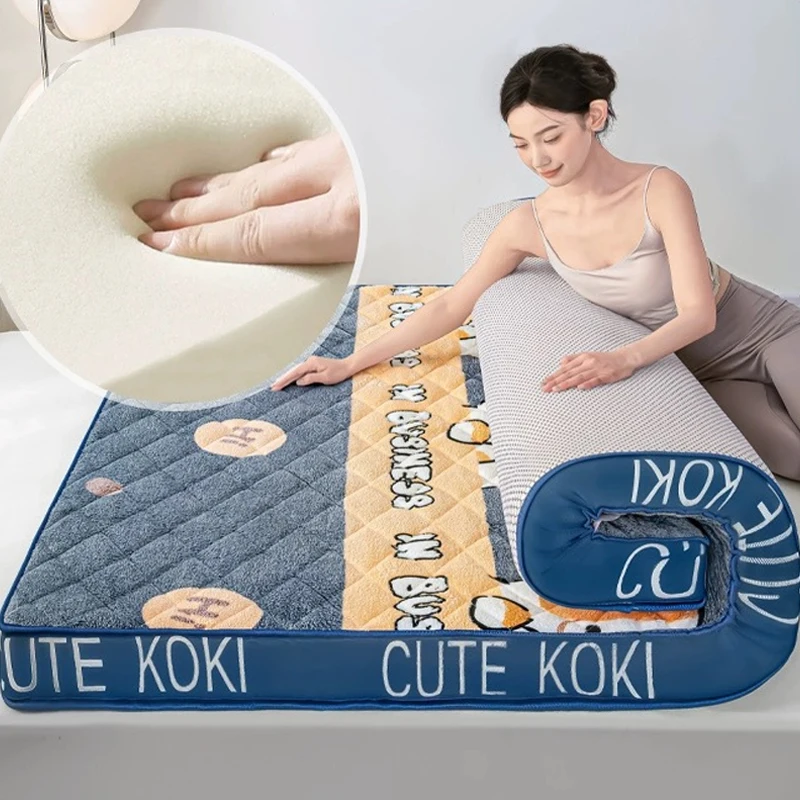 Lamb wool mattress home foldable soft comfortable tatami mat winter thicken warm sleeping pad sponge cushion mattresses