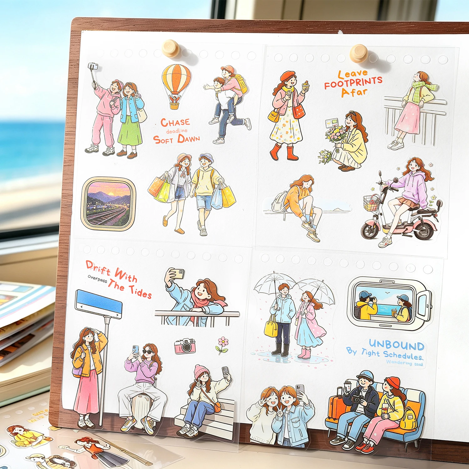 Vintage Travel Character Landscape PET Sticker Book Creative DIY Journal Material Collage Scrapbooking Stationery