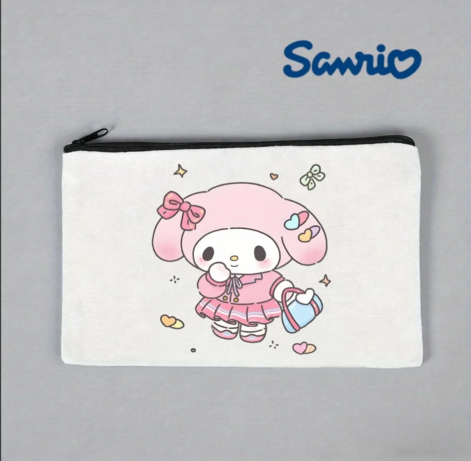 

1PC Sanrio My Melody Shopping Bag Canvas Makeup Pouch, Cute Kawaii Cosmetic Bag