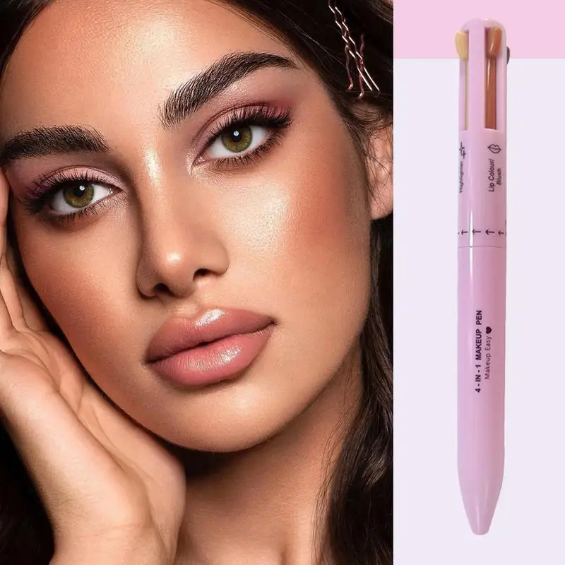 4 In 1 Make-Up Pen Markeerstift Eyeliner Wenkbrauw Voering En Lipliner Waterdichte En Langdurige Multifunctionele Draagbare Make-Up Voor