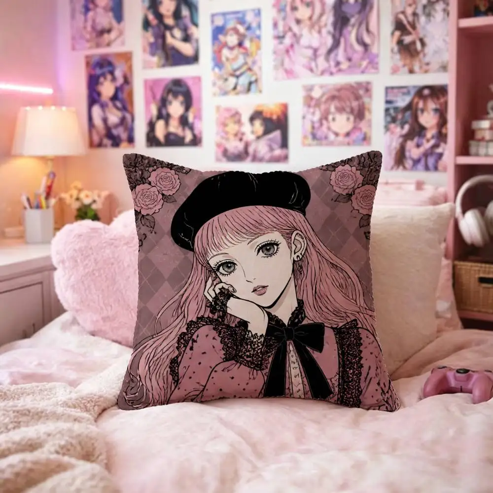 Paradise Kiss Pillow Case Fashion Square Pillowcase Bedroom Sofa Room Ins Decoration Leisure