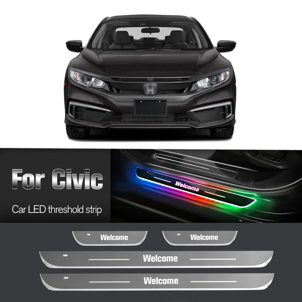 

Car Door Sill Light For Honda Civic 2005-2023 2006 2007 2008 2010 Customized Logo LED Welcome Threshold Pedal Lamp Accessories