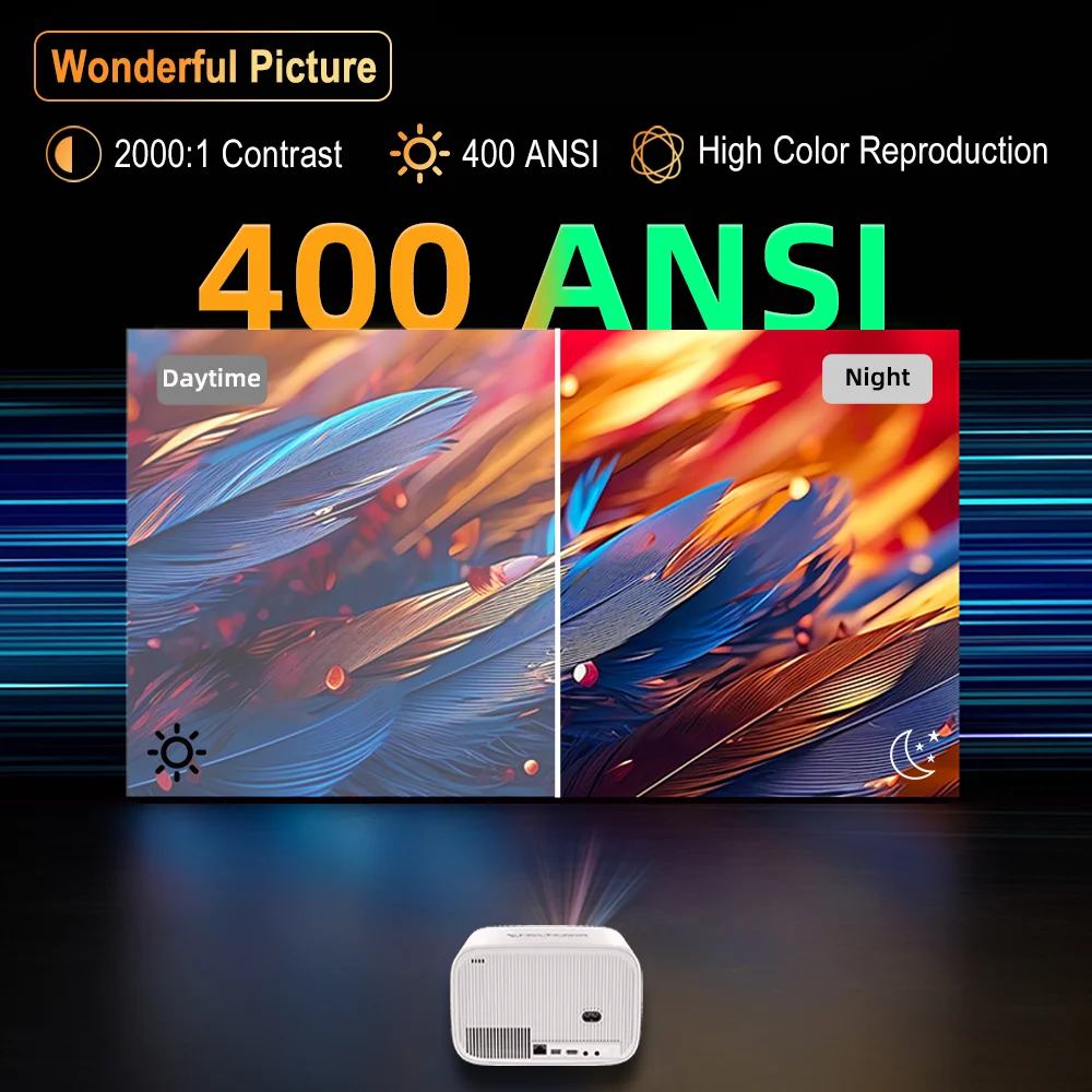 Proyektor Mini Android Portabel 4K H5 Pro Proyektor HD 4k 1080p Home Theater TV Android Proyektor Video 4K Projecteur