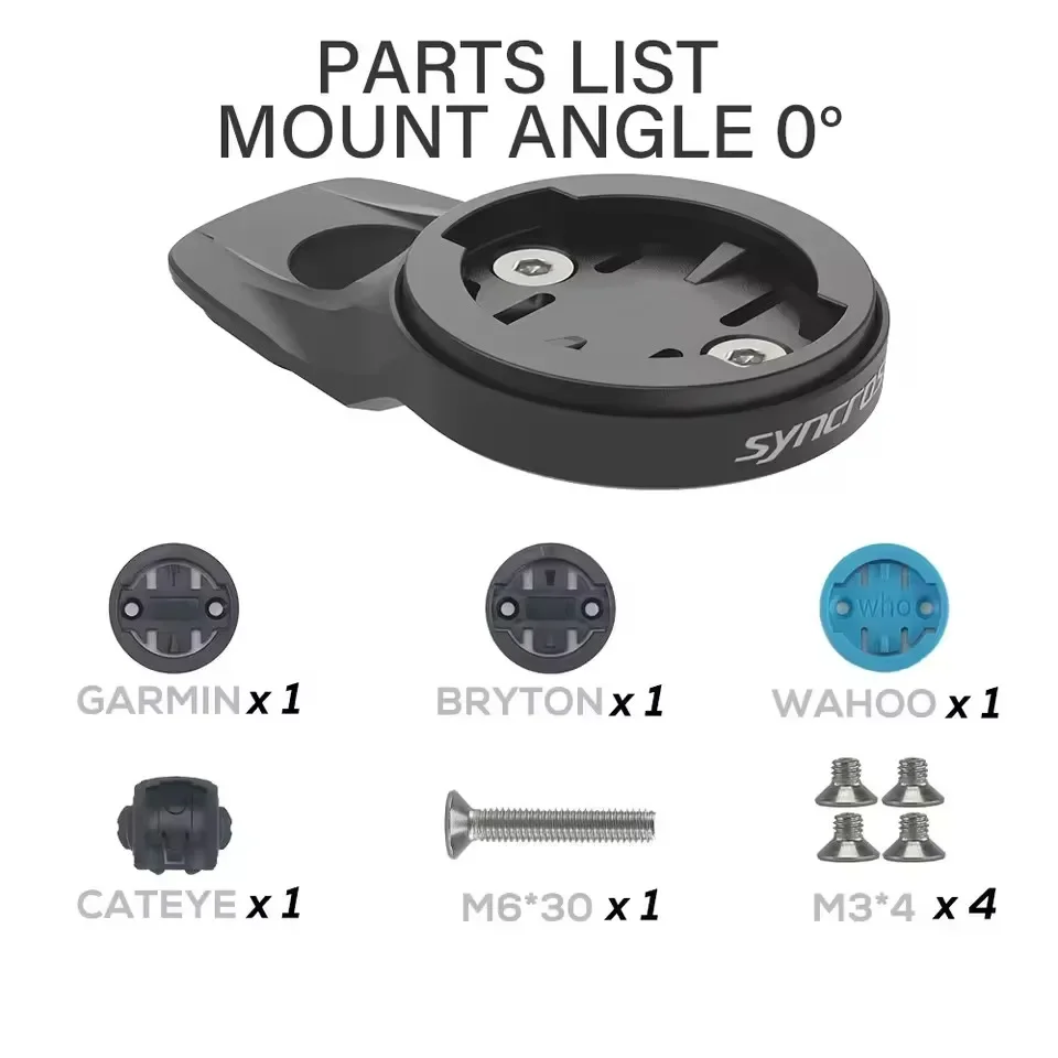 SYNCROS BIKE Cnc Aluminum Top Cap Computer Mount 0 Degree Fraser Ic Sl Wc/Dc/Xc Handlebars Xc Stem 1.5/2.0 Garmin/Wahoo/Bryton view 2