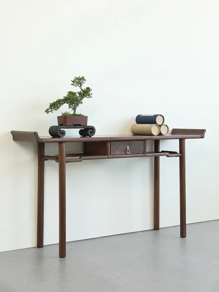 New Chinese Style Console Tables Ultra-Narrow Solid Wood Strip Table Side View Foyer Altar
