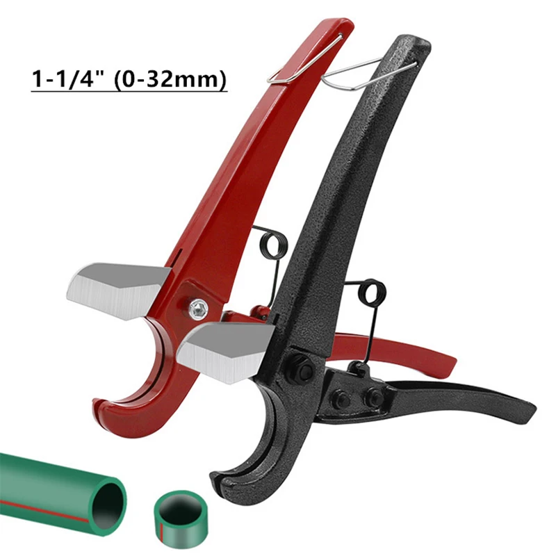 

PVC Pipe Cutter 1-1/4inch 32mm Ratchet Cuts Plastic Tube Pipe Shear Scissors PU/PP/PE/PPR Hose Cutting Hand Tools