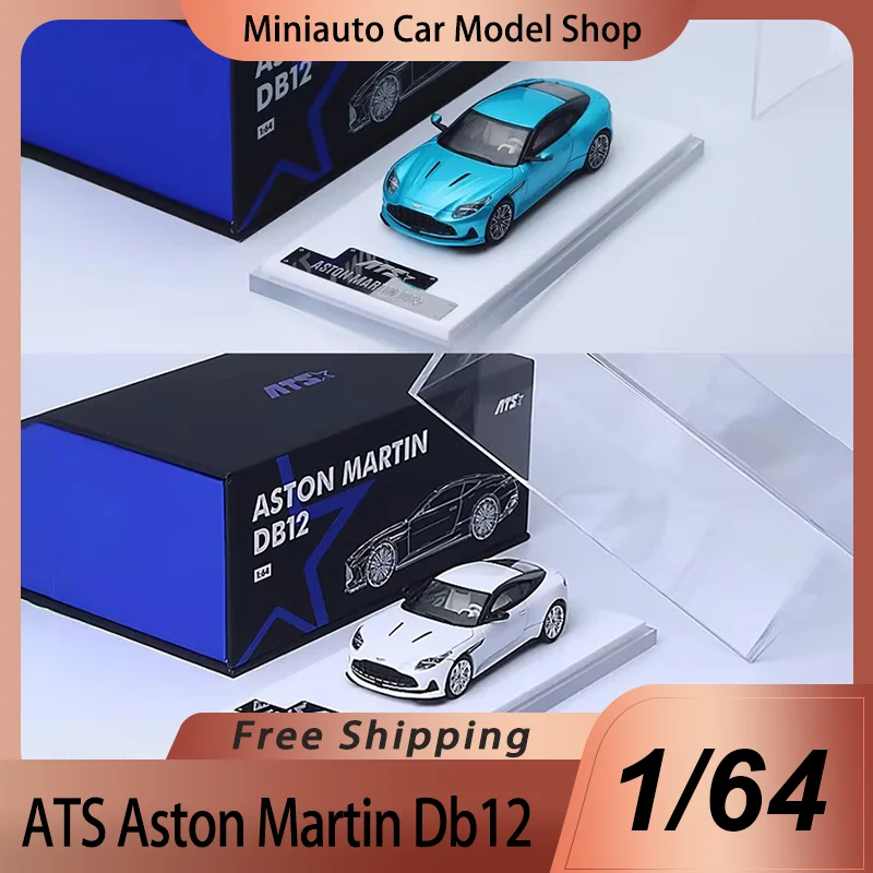 New In Stock Ats 1:64 Aston Martin Db12 Blue Alloy Miniature