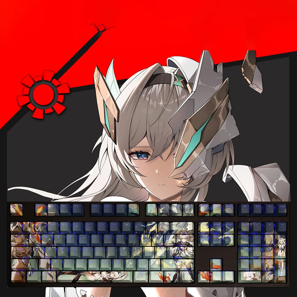

Honkai: Star Rail Firefly Keyboard Cap Thermal Sublimation Non Fading Kawaii Cute Anime Game Personalized Keyboard Gift for Fans