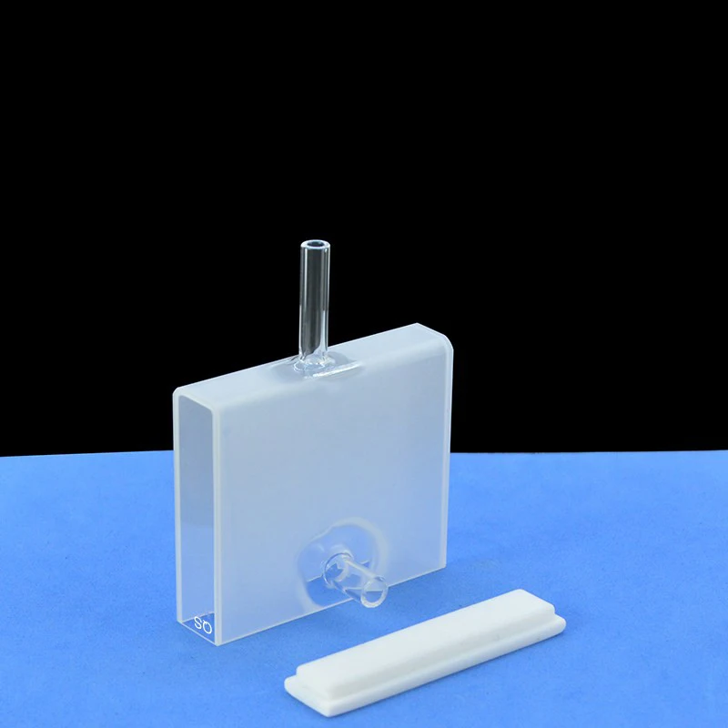 50mm quartz flow colorimetric dish, UV transparent, acid and alkali resistant, specially designed for scientific research