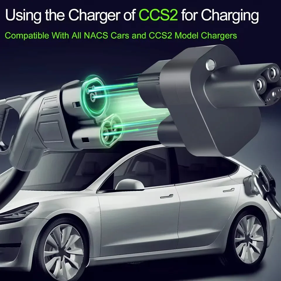 CCS2 to Telsa AC DC Adapter Fit NACS Electric Vehicle Car EV Charger Connector CCS2 for Tesla Adapter CCS2 Fit Tesla EVs