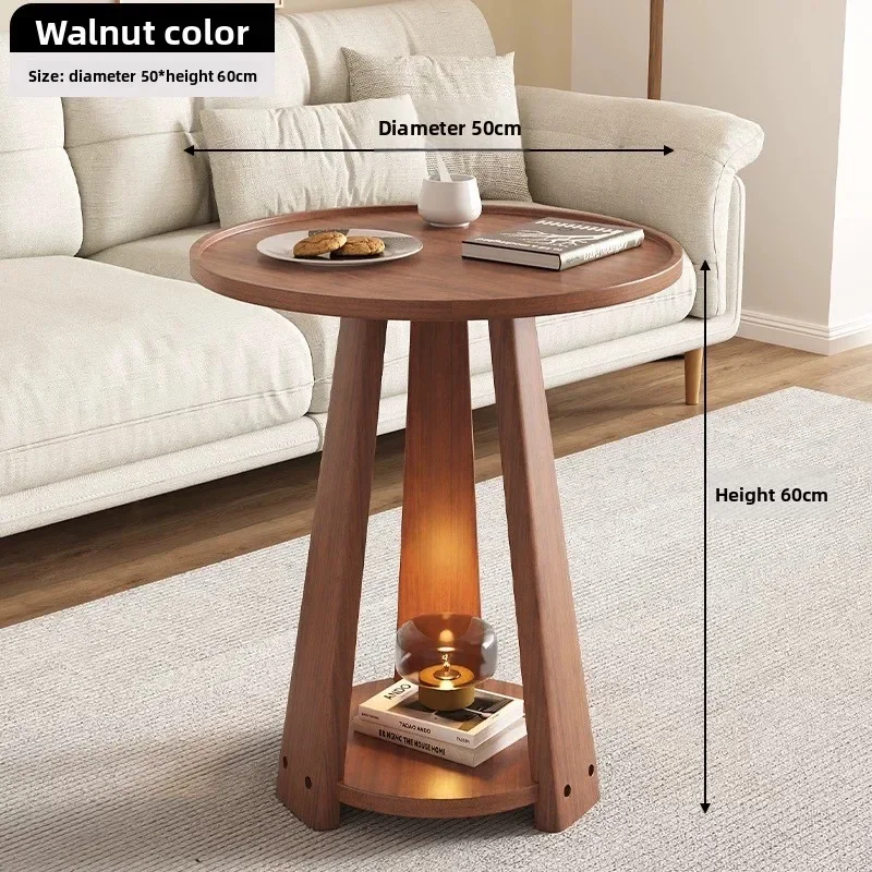 Solid wood sofa edge corner few living room double coffee table