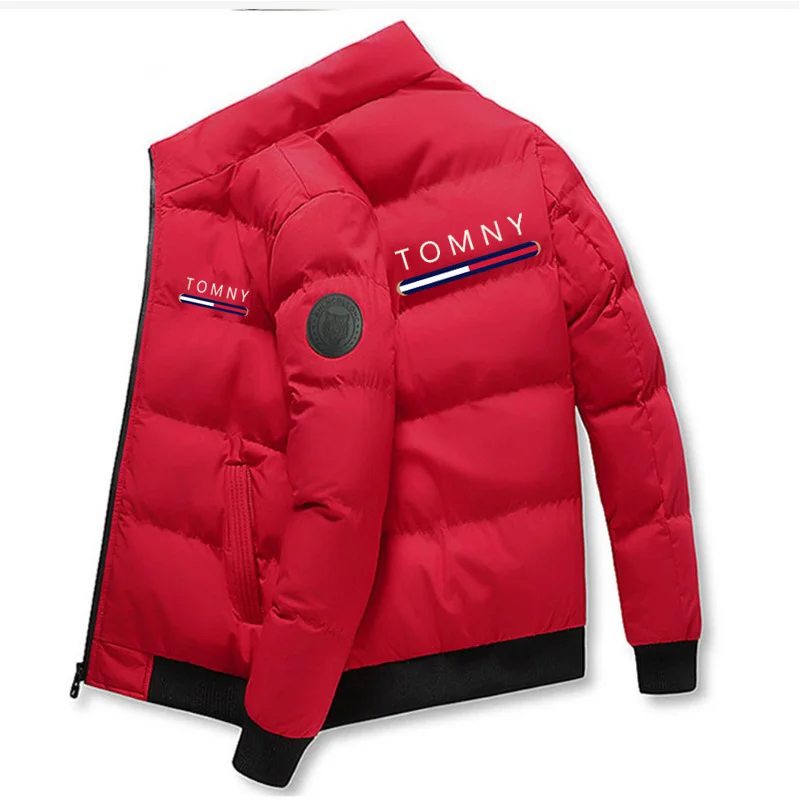 Chaqueta acolchada de algodón con logotipo de cabeza de tigre para hombre, Parkas cortas, gruesas e informales, a prueba de viento, tendencia de