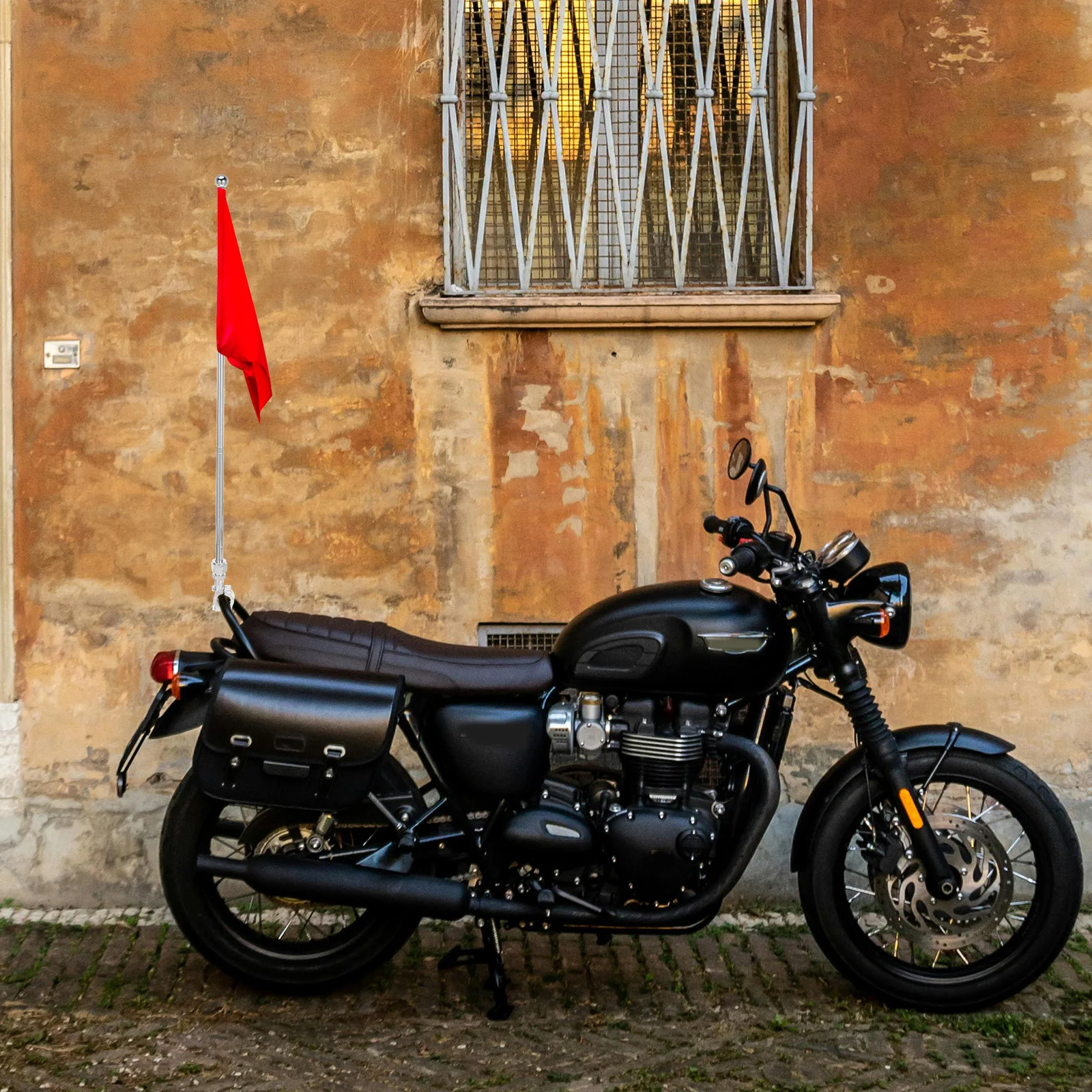 Soporte Universal para Bandera de Acero Inoxidable, Poste Telescópico Retráctil Plateado de 0.6 m para Bicicleta, Motocicleta, Automóvil, Decoración de Eventos al Aire Libre