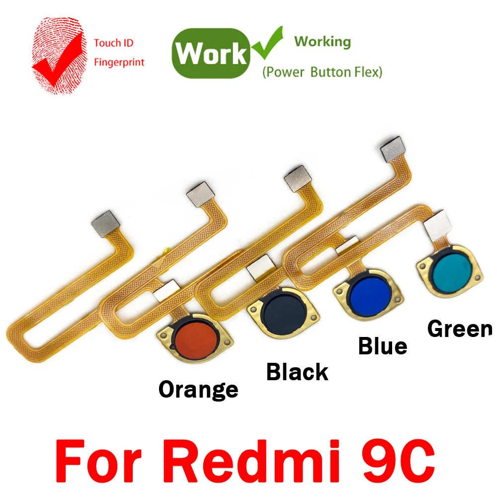 

10Pcs，Fingerprint Scanner For Xiaomi Redmi 9C ID Home Button Fingerprint Menu Return Key Recognition Sensor Flex Cable