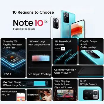 小米 Redmi Note 10 Pro 128GB/256GB 全球版 ROM 天璣 1100 八核心處理器 120Hz 6.6 吋 FHD+ 顯示器 64MP 相機 5000mAh 電池 NFC 5G 智慧型手機 8 最佳銷售 紅米Note 10 Pro 5G - №4