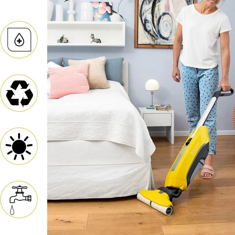 Набор роликов из микрофибры для Karcher FC7 FC5 FC3 FC3D EWM2, электрический очиститель для твердого пола 2.055-007.0/2.055-006.0, простая установка, желтый