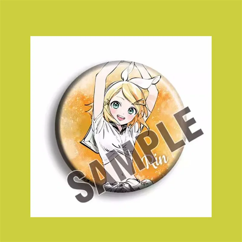 Kagamine Rin Len Anime Figure Brooch Badge Hatsune Miku Kaito Meiko Anime Badge Brooches Backpack Bags Accessories Gift 2023 New