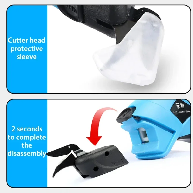 Tijeras eléctricas, máquina cortadora de tela, carga de litio, costura de cuero, tijera de sastre, hoja de acero de tungsteno, herramienta manual portátil