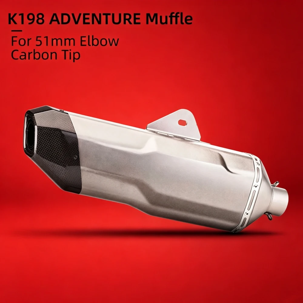 Motorcycle Exhaust Muffler 51MM Rally Motorbike Exhausts K198 Tail Tube For F750GS F800GS F850GS ADV F900GS ADV R1250RS R1300GS