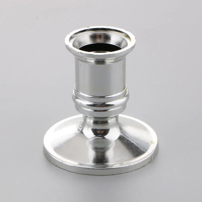 Standard Candle holder Table top Taper Tea light 4pcs Base Centerpiece Home Kitchen Silver Candlestick Practical