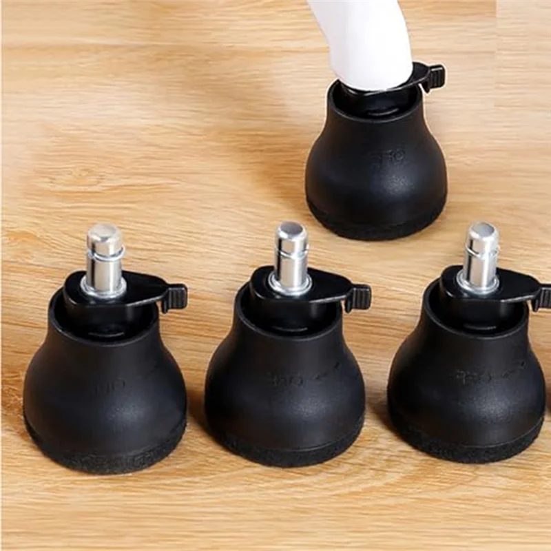 AB15-Accesorios para sillas de oficina, ruedas giratorias, almohadillas para pies fijas, interruptor fácil entre deslizamiento de ruedas y freno de rueda, 5 uds.