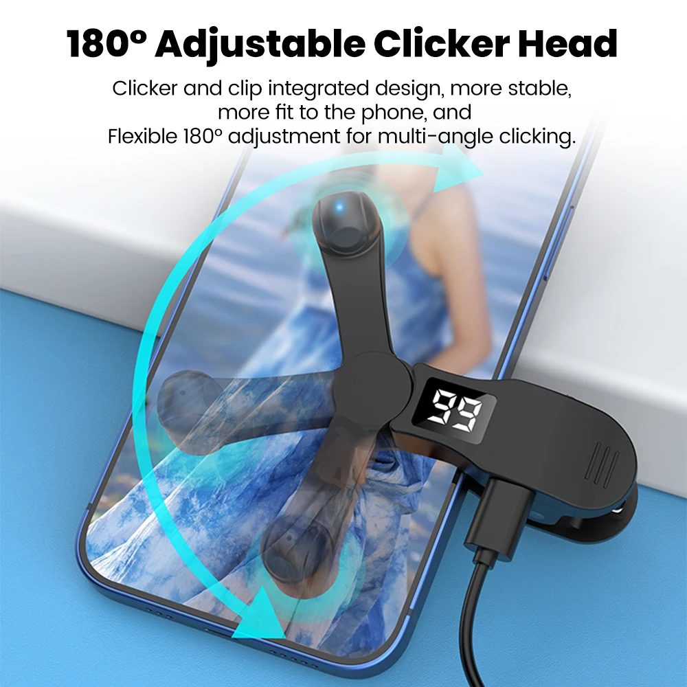 Auto Screen Clicker Mini Simulated Finger Phone Clicking Clicker Clip-on Video Live Liker Game Screen Touch Device For Tik Tok