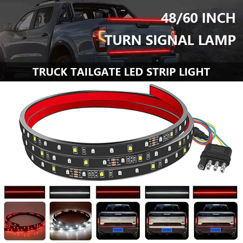 48/60 Inch Truck LED Tailgate light Strip Running Brake Turn Signal Lamp Warning Brake Reverse Tail light Bar for Car Pickup SUV