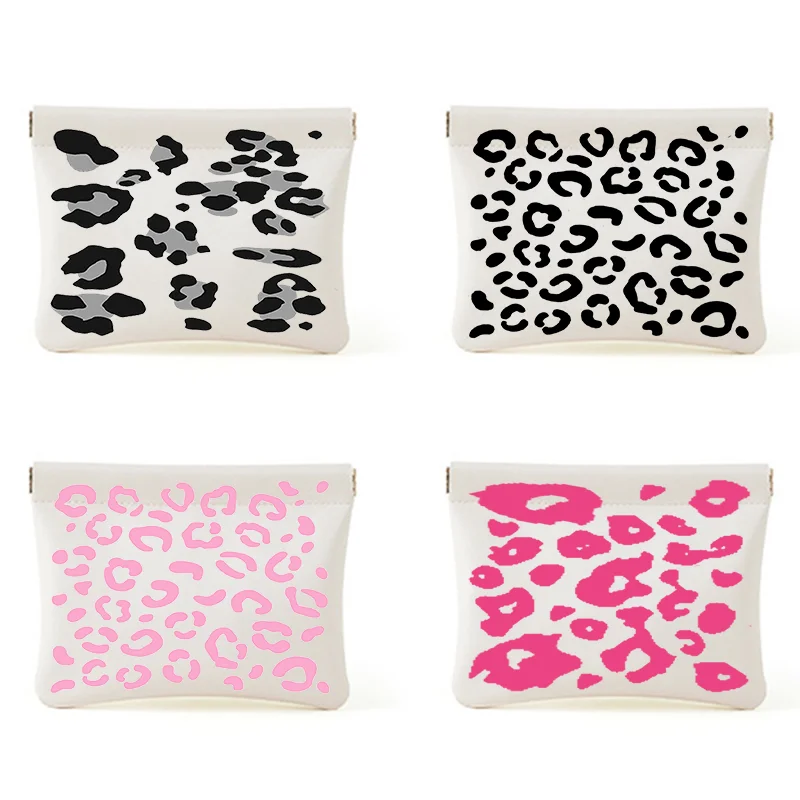 

Lady Waterproof Bag Pouch Gift Jewelry Cosmetics Coins Keys Storage Bags Cow Pattern Leopard Makeup Pouch Bag Portable Women