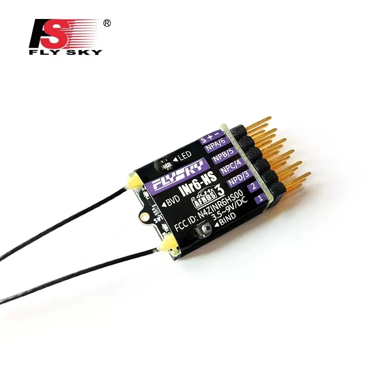 

FLYSKY INr6-HS Receiver 6 Channels Mini Receivers 2.4GHz for Remote Control Drone Car Truck DIY Model TH23099-SMT9