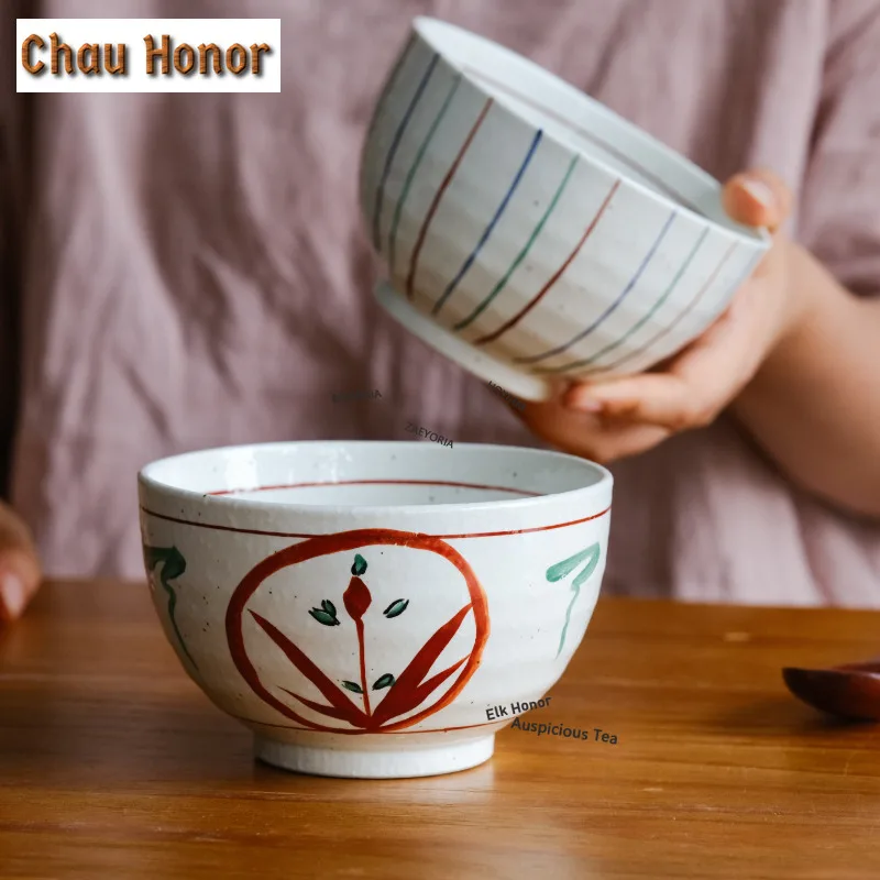 ZAEYORIA Japanese Red Painted Small Soup Bowl Soup Bowls Refreshment Fruit Plate Oats Basin Sashimi Sushi Bowls Hotel Dishware