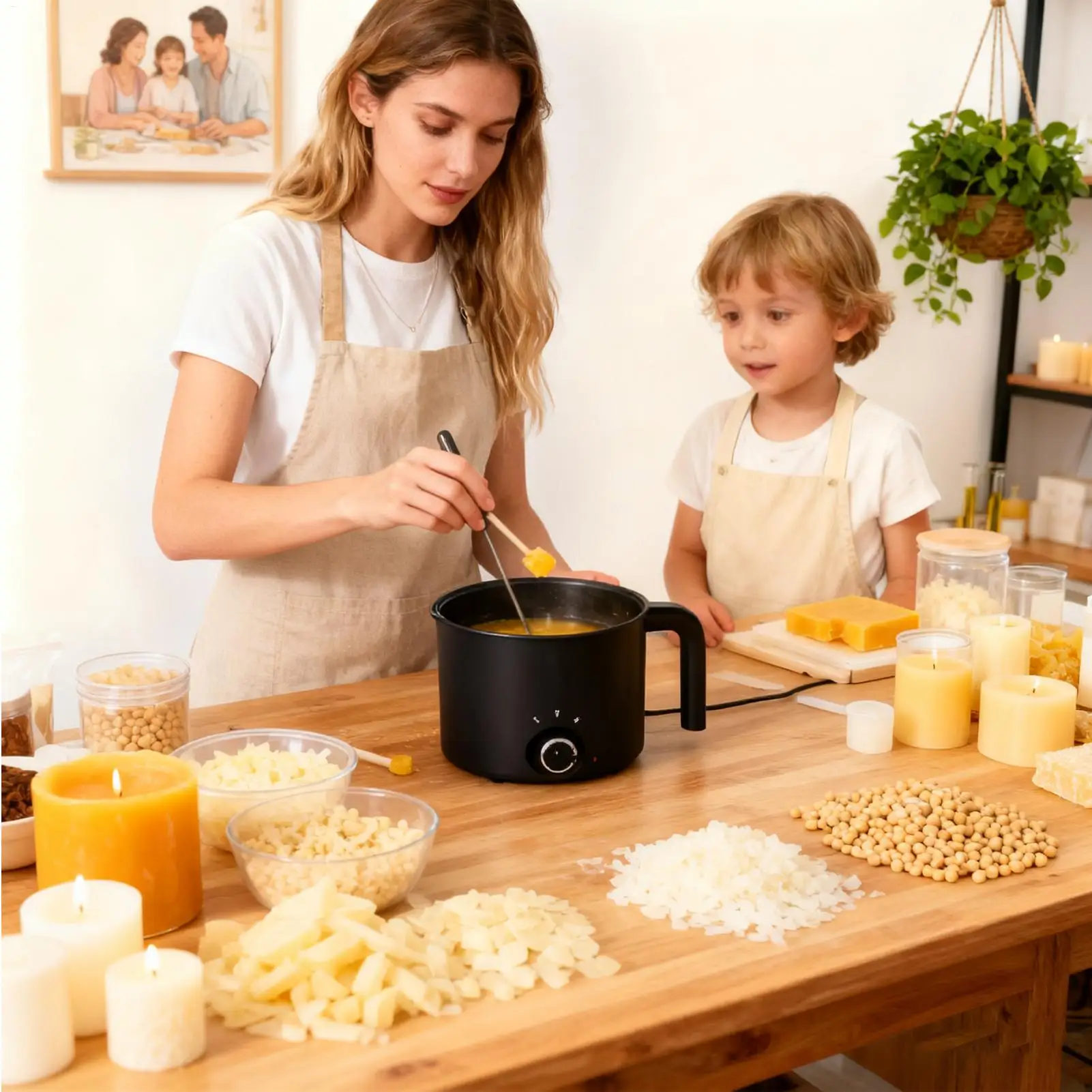 Candle Wax Melter 1.5L Electric Heat-Resistant Pitcher Wax Melter Soap Melting Pot for Soap Candy Chocolate Butter Crafts Art view 4