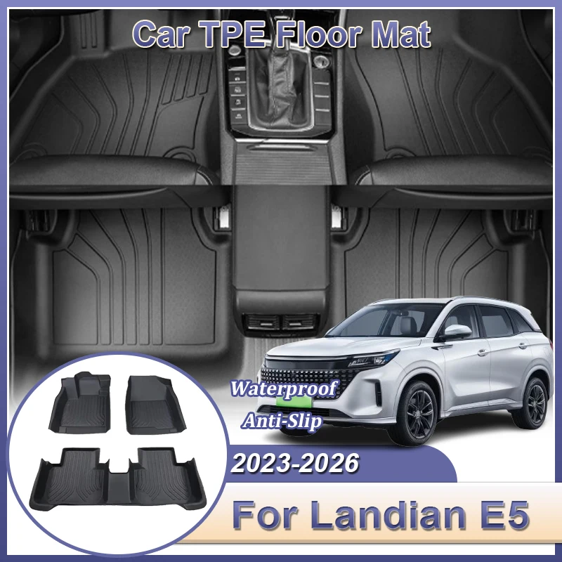 

Car LHD TPE Floor Mats For DFSK Landian E5 NEV 2023 2024 2025 2026 Interior Accessories Car Mat All-Weather TPE Anti-slip Parts