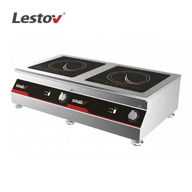 5000W Commercial Induction Range Cooker Double Burners for Fast Food Restaurant Kitchen