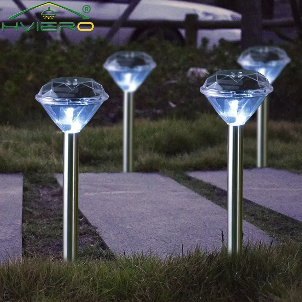 

Diamond Lamp LED Solar Straight Pole Lawn Ground Plug Outdoors Garden Park Courtyard Creative Campus Landscape Decorative Light