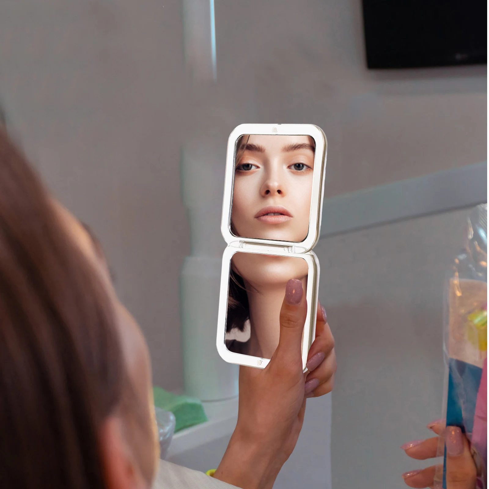 

Pocket Compact Flip Makeup Mirror 10x Magnifier Mini Portable Mirror for Purse Travel Makeup Essential Compact Mirrors