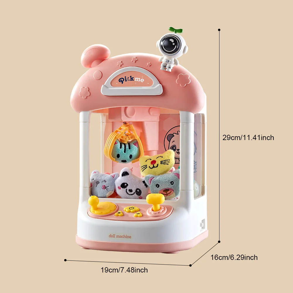 Claw Machine for Kids, Mini Candy Machine Vending Arcade Game Toys for Girls 3+Year Old, Prize Dispenser Toy with 35 Plush Toys