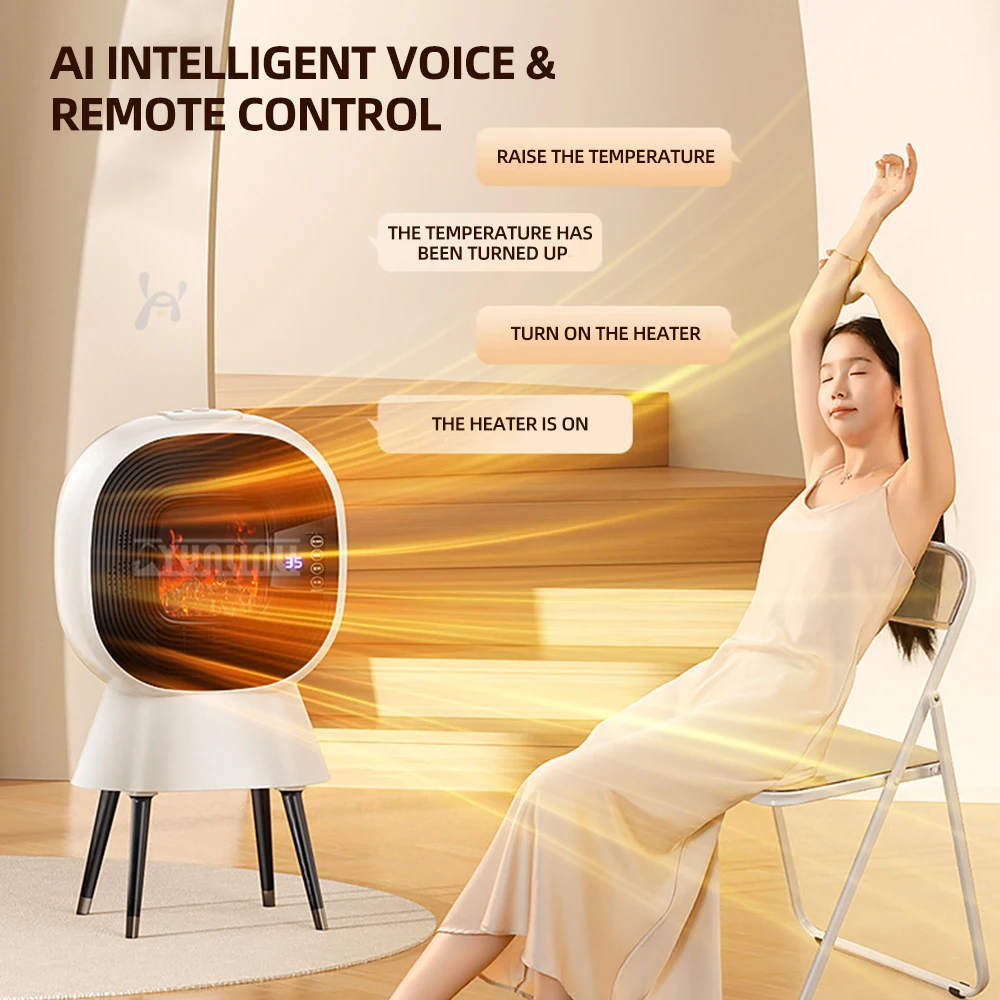 Calentador de chimeneas para sala de estar, chimenea eléctrica de llama simulada, calefacción para baño