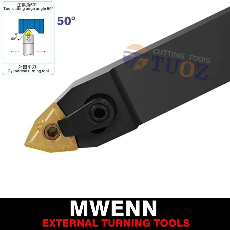 

TUOZ External Turning Tool MWENN 1616H08 2020K08 MWENN1616H08 MWENN2020K08 16MM 20MM Turning Lathe Tool Holder for WNMG Inserts