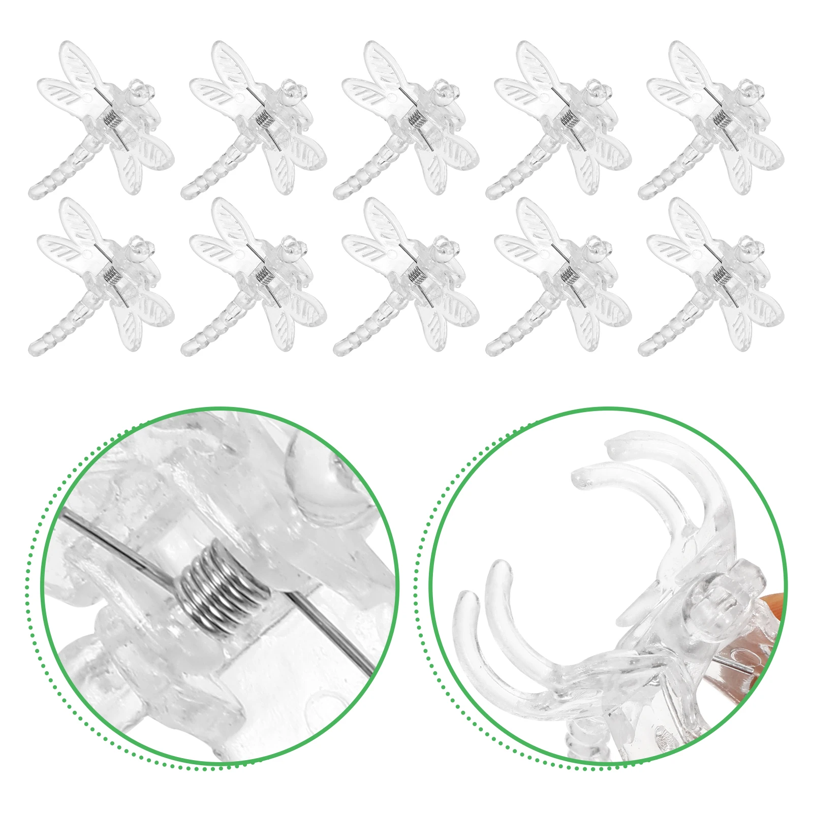 

10Pcs Clear Orchid Support Clips Small Plant Stem Clips Dragonfly Clip for Plant Grafting Climbing Vine Support Garden Supplies