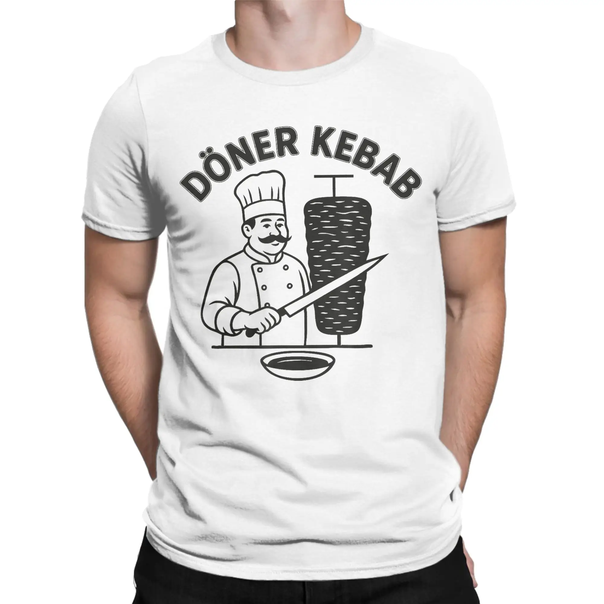 Men's Doner Kebab Lustig Grill Master Foodie T Shirt  100% Cotton Tops Crazy Short Sleeve Crewneck Tee Shirt Gift Idea T-Shirts